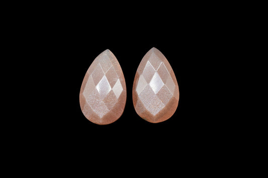 Peach Moonstone 12x20 Faceted Pear Shape Briolettes,Peach Moonstone Teardrop Beads,Semi-Precious Gemstones Beads,Calibrated Pear Bead, pear
