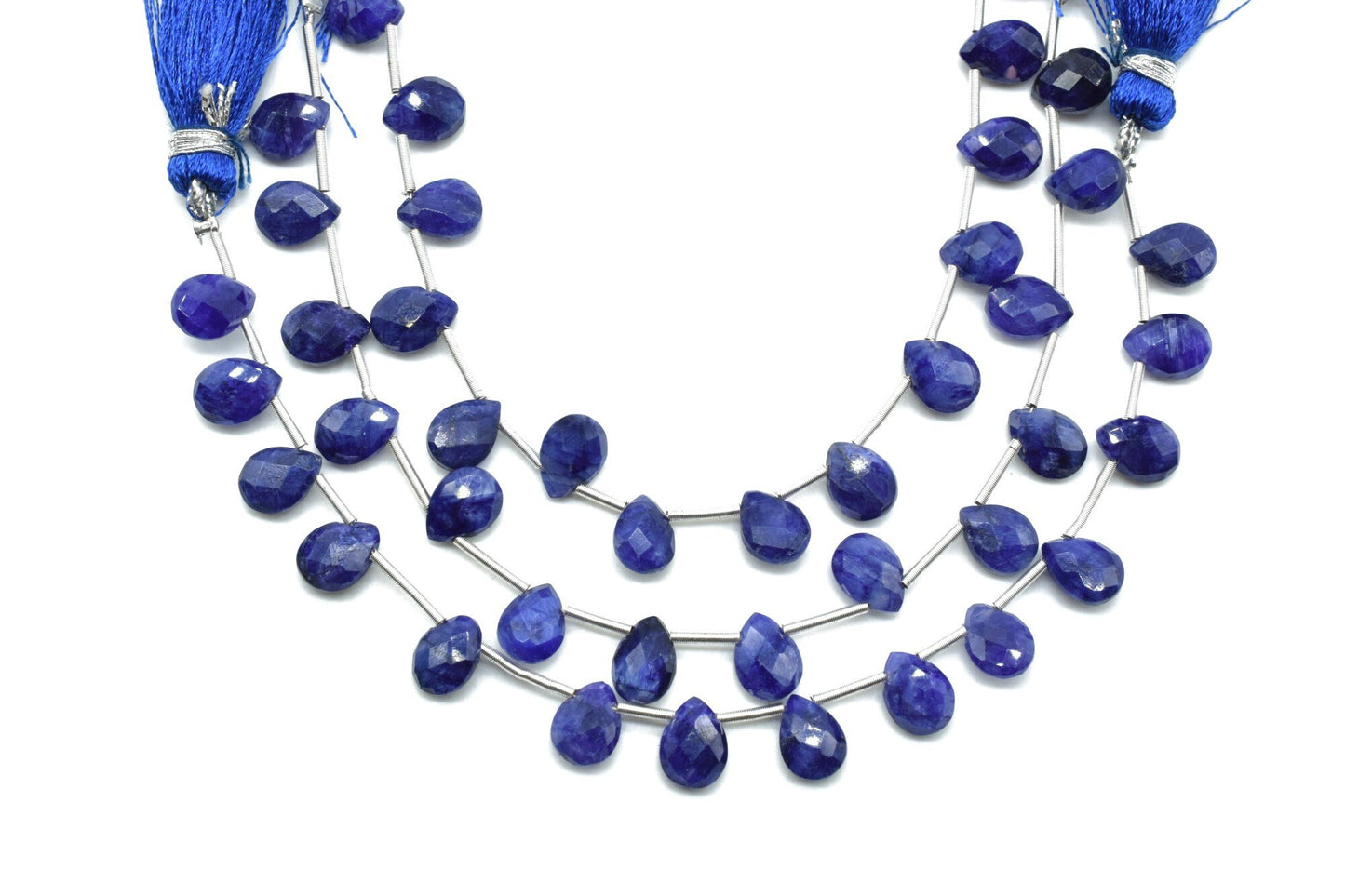 Blue Sapphire 6x8mm TearDrop Briolettes,Sapphire drops,Jewelry making beads,Supplies beads,Sapphire Pear shape Briolettes,Briolettes strand