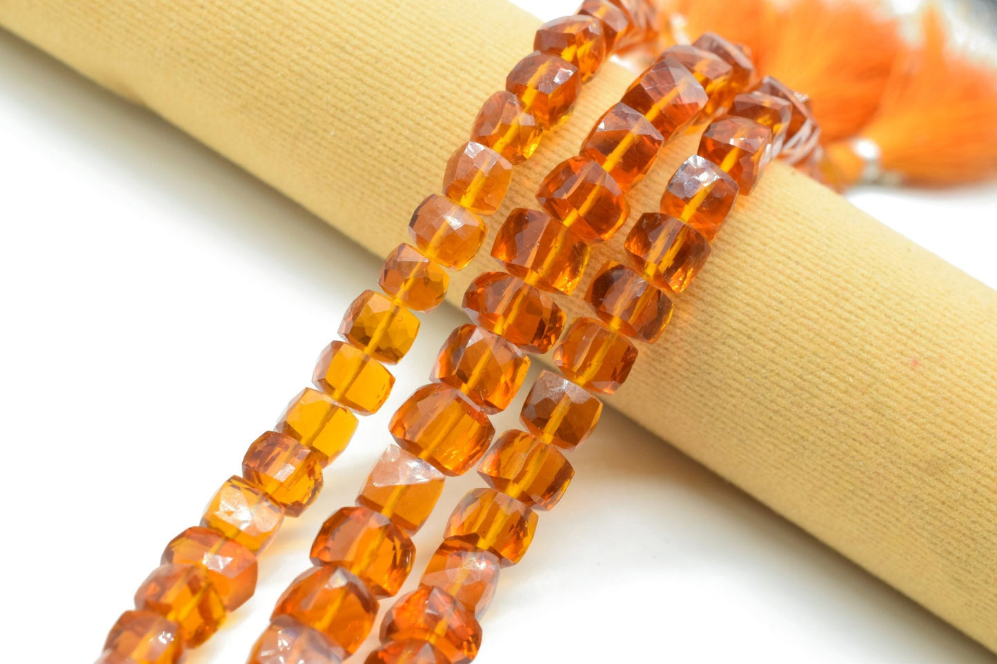 Golden Citrine Cube Beads,Natural Gemstone Faceted Cube Strand,3D Square Shape Nuggets,8MM Cube Faceted Beads,Citrine Briolettes Beads,
