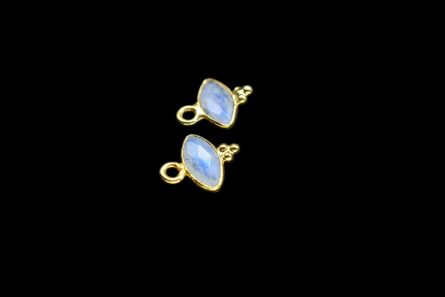 Gemstone Moonstone Charms Pendant/Marquise Shape Pendant/Handmade Pendant/Tiny Pendant/Necklace Connector jewelry/Women Jewelry/Gift