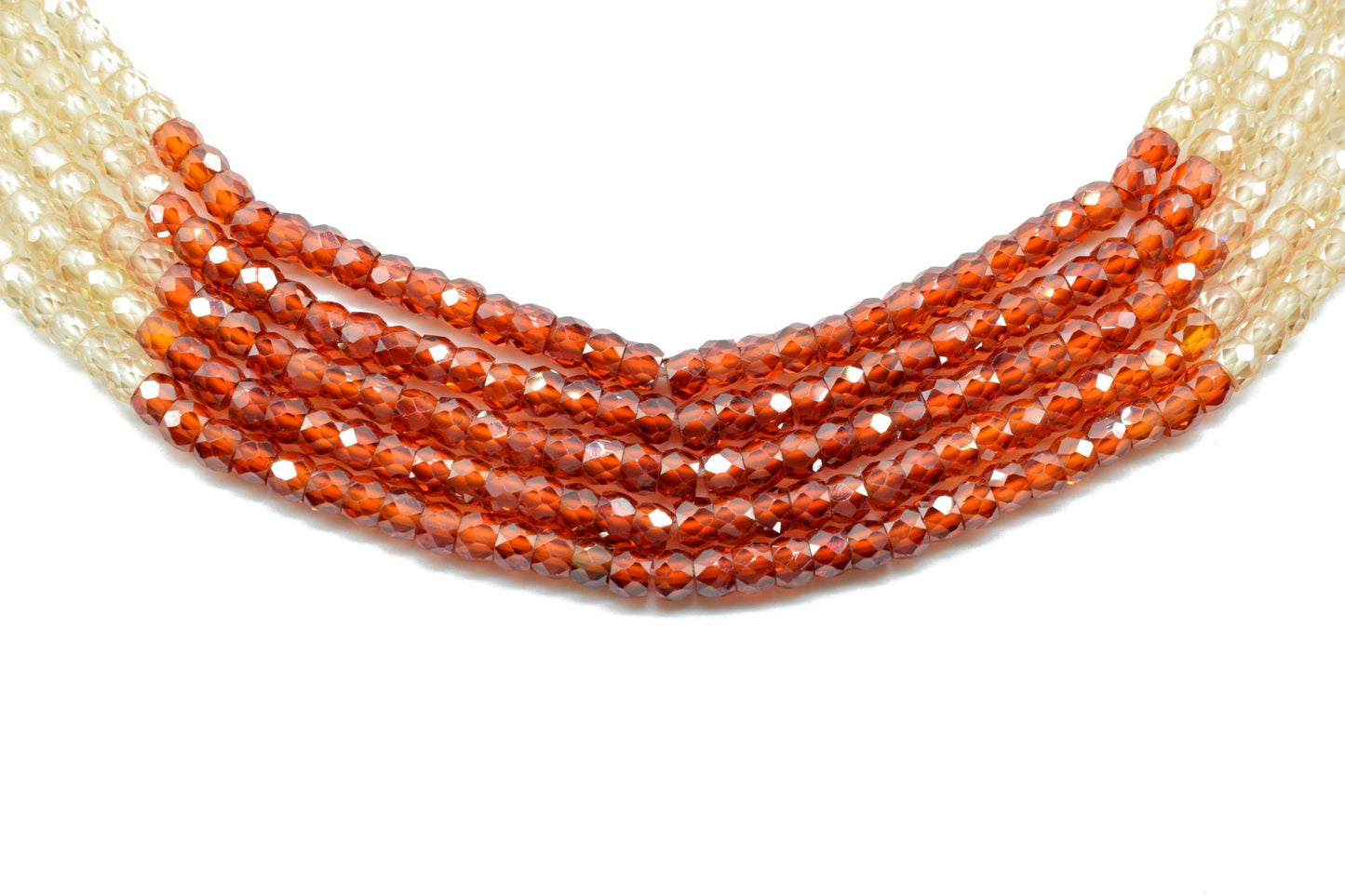 Semi precious stones Necklace,Gemstone Necklace Faceted Rondelle 3mm Stone Beads Necklace AAA Quality Zircon 5 Strand Necklace, Gift item