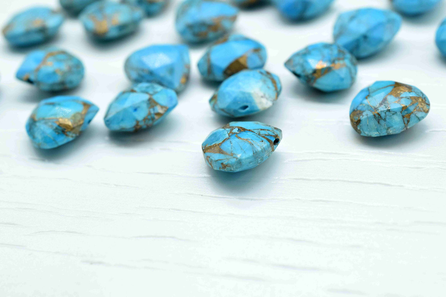 Natural Copper Turquoise 10mm Faceted Heart Shape Briolette,Turquoise Heart Shape Briolette,Copper Turquoise Jewelry,Jewelry Making supplies