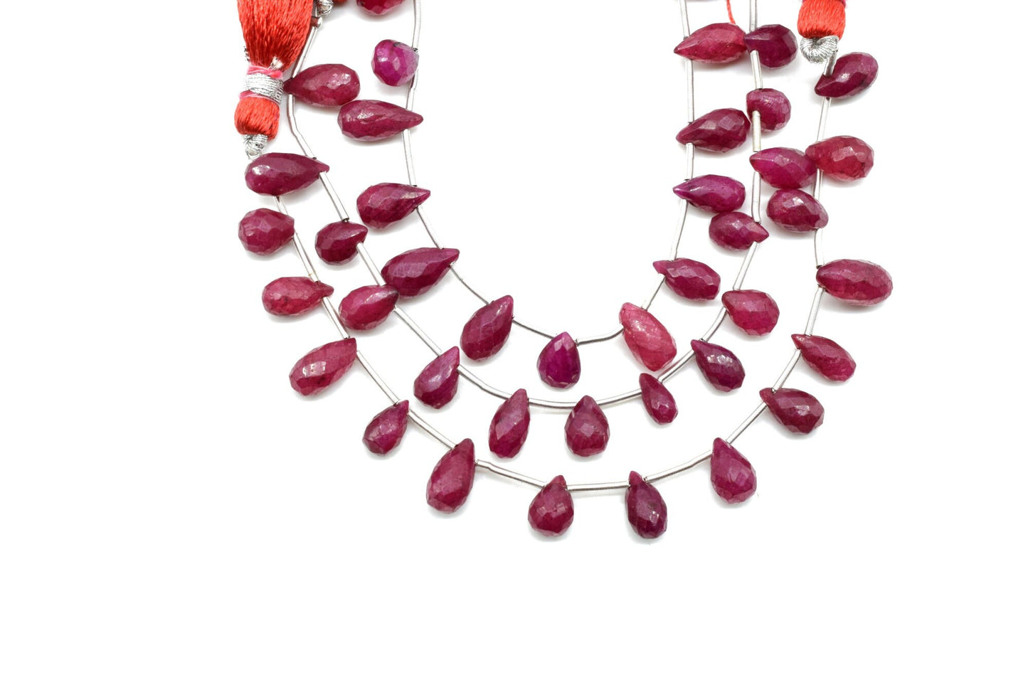 Ruby Drop Briolettes,Ruby drops strand,Jewelry making beads,Supplies beads,Ruby Pear shape Briolettes strand,Gemstone Briolette Drop,gift