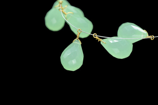 prehnite 10x14mm Faceted Drops,prehnite Wire Wrapped Gemstone Connector ,prehnite dainty Pendant,prehnite Connector Charms,prehnite Teardrop