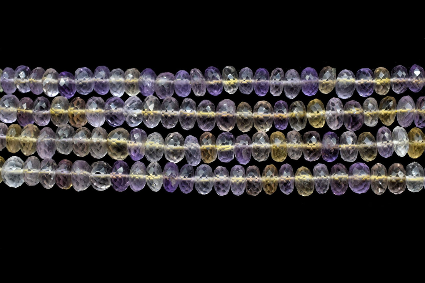 Genuine Natural Ametrine Loose Beads Grade AAA Faceted Rondelle Shape 8mm - 8.5mm Size Beads,Ametrine Gemstone Bead,Ametrine 6 Inches Strand