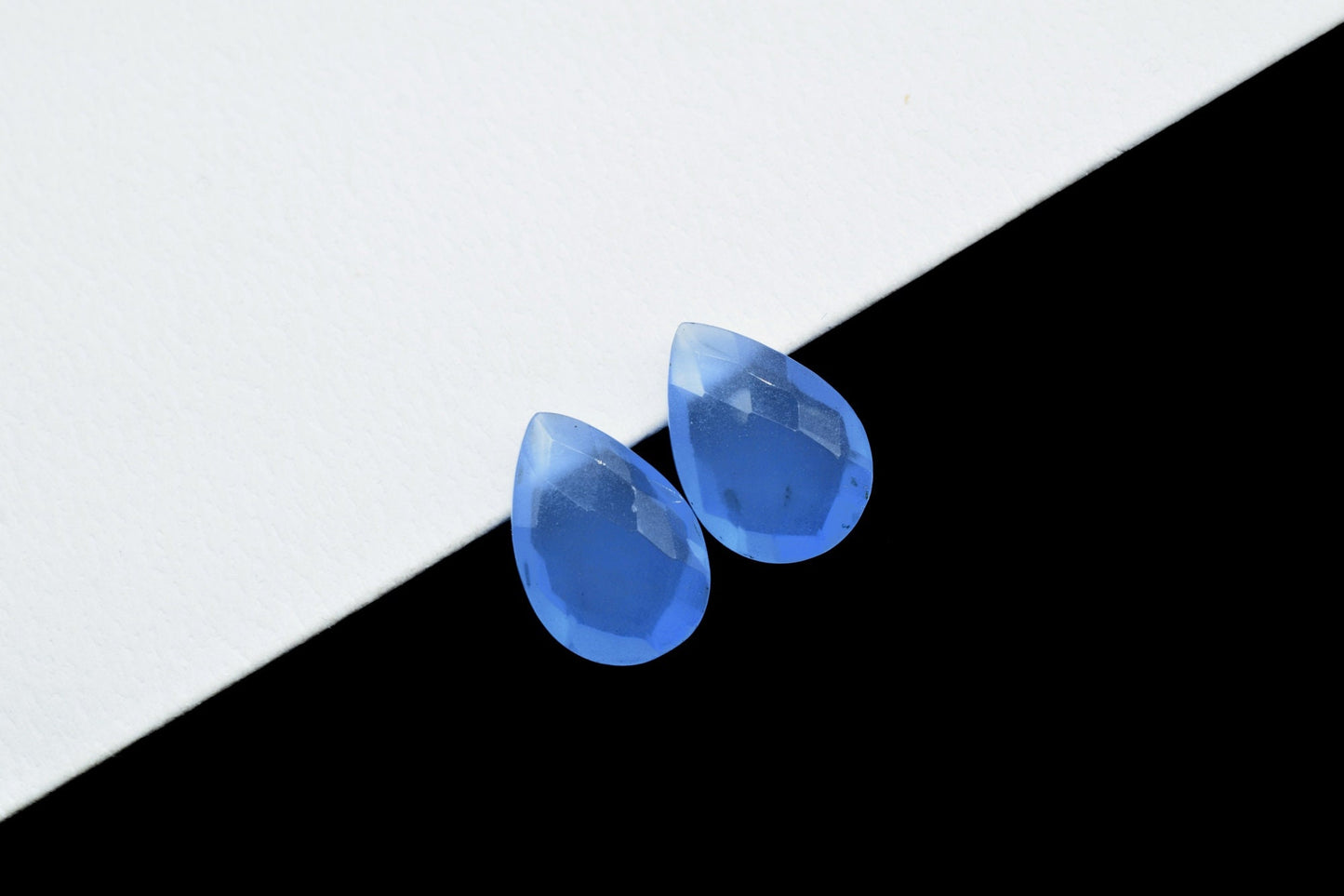 Blue Chalcedony Faceted Pear Shape Briolettes,10x14mm Pear Beads,Jewelry Supplies,Pear Shape Briolette,Blue Chalcedony Teardrop,Beads,Gift