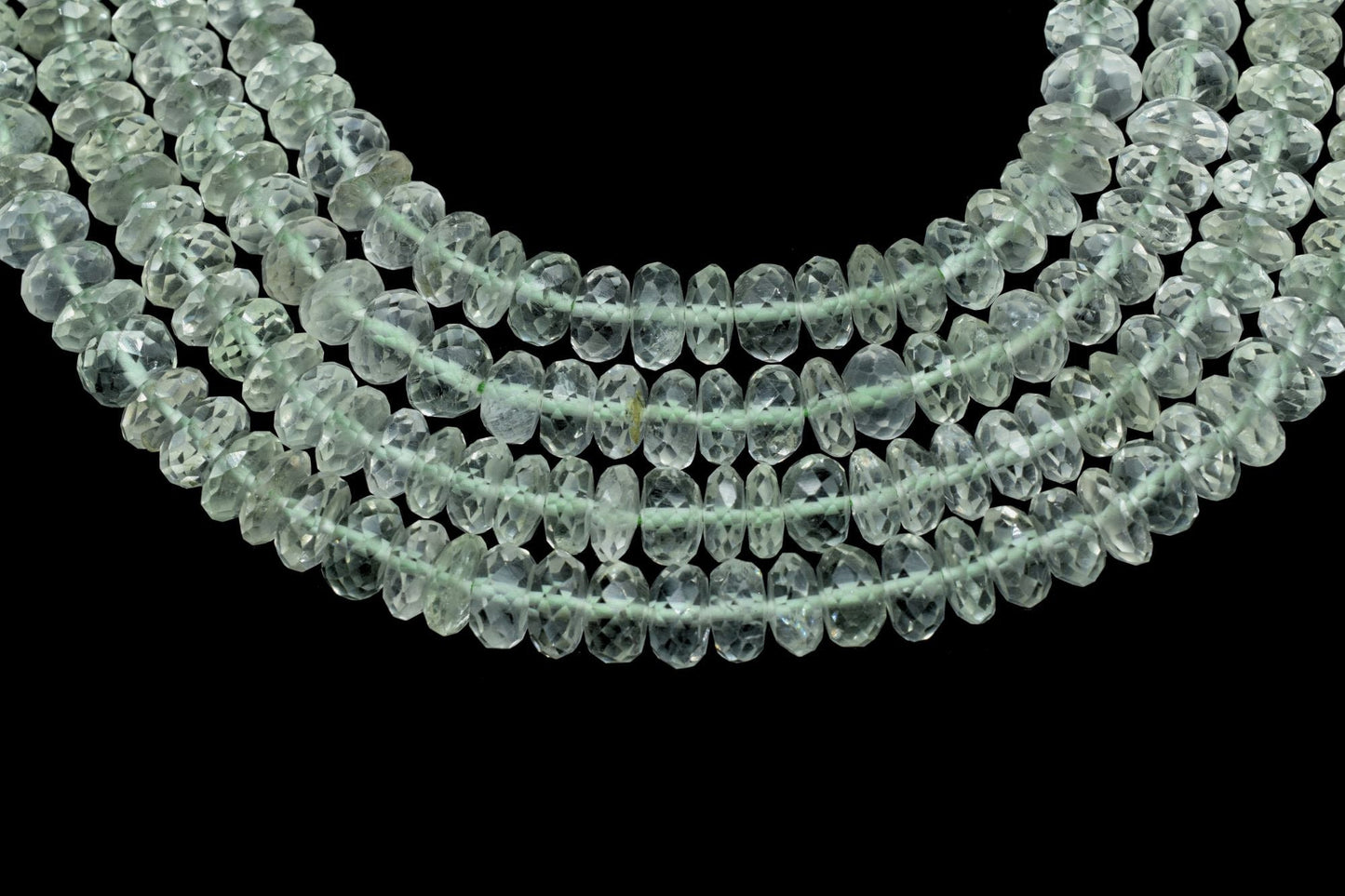 Natural Green Amethyst Rondelle faceted beads, Amethyst Faceted Rondelle Beads 6"Strand, 6.5x7 mm, AAA Quality Green Amethyst Faceted Beads