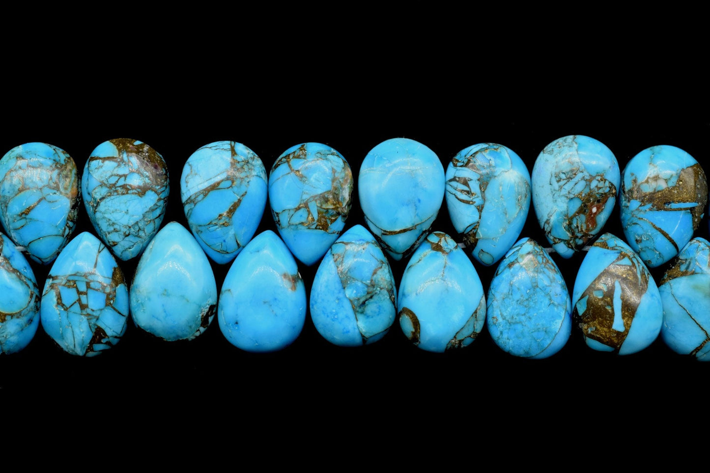 Sky Blue Copper Turquoise 7x10mm Smooth Pear Shape Briolettes,Smooth Pear Shape Beads,Calibrated Gemstones beads,Turquoise Briolette beads