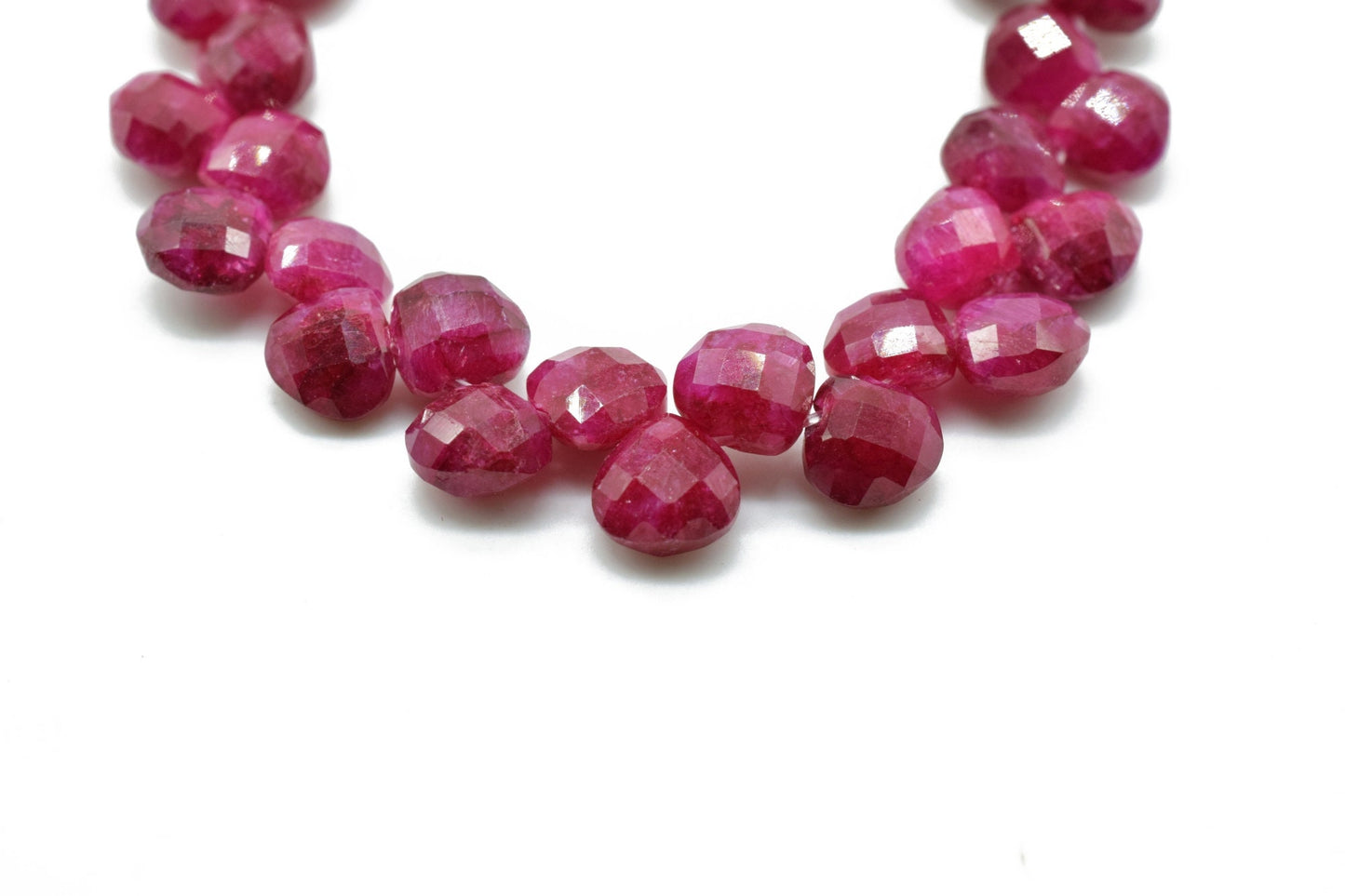 Natural Ruby Heart shape 6mm Briolettes,Jewelry making supplies,craft supplies,Super Genuine Ruby Faceted Heart Shape beads Briolettes,Ruby