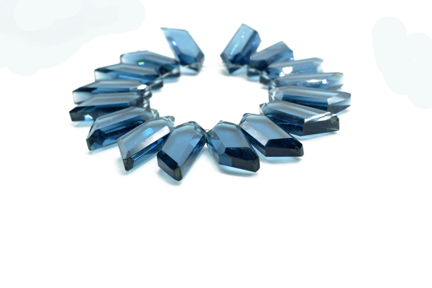 Navy Blue Chalcedony Fancy shape briolette,Blue Chalcedony Briolettes,Blue Chalcedony faceted bead, Gemstone Briolette,jewelry making supply