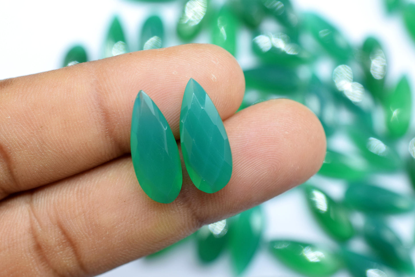 Green Onyx 8X20mm Faceted Teardrop Beads,Green Onyx Faceted  Briolettes,Green Onyx Faceted Beads,jewelry making Bead,Green Gemstone Beads