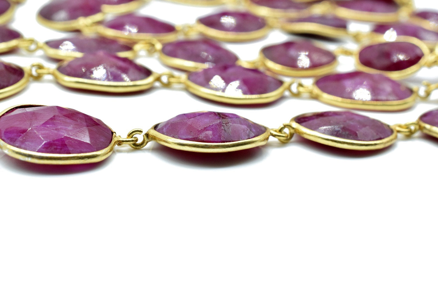 Ruby connector link Chain-Ruby Bezel Chain,Ruby free Shape Connector Chain,Ruby station link chain,Ruby handmade link chain,Ruby connectors