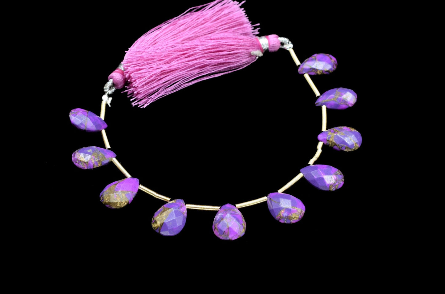 Purple Copper Turquoise Faceted Briolette,Gemstone Teardrop Bead,Purple Turquoise Teardrop,Jewelry Making Supplies,Copper Turquoise jewelry,