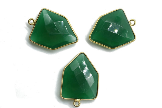 Green Onyx 17x22mm Bezel charm,Green Onyx fancy pendant,Green Onyx Gold Plated bezel,Gold Vermeil Bezel,jewelry making charms,Gold-Filled