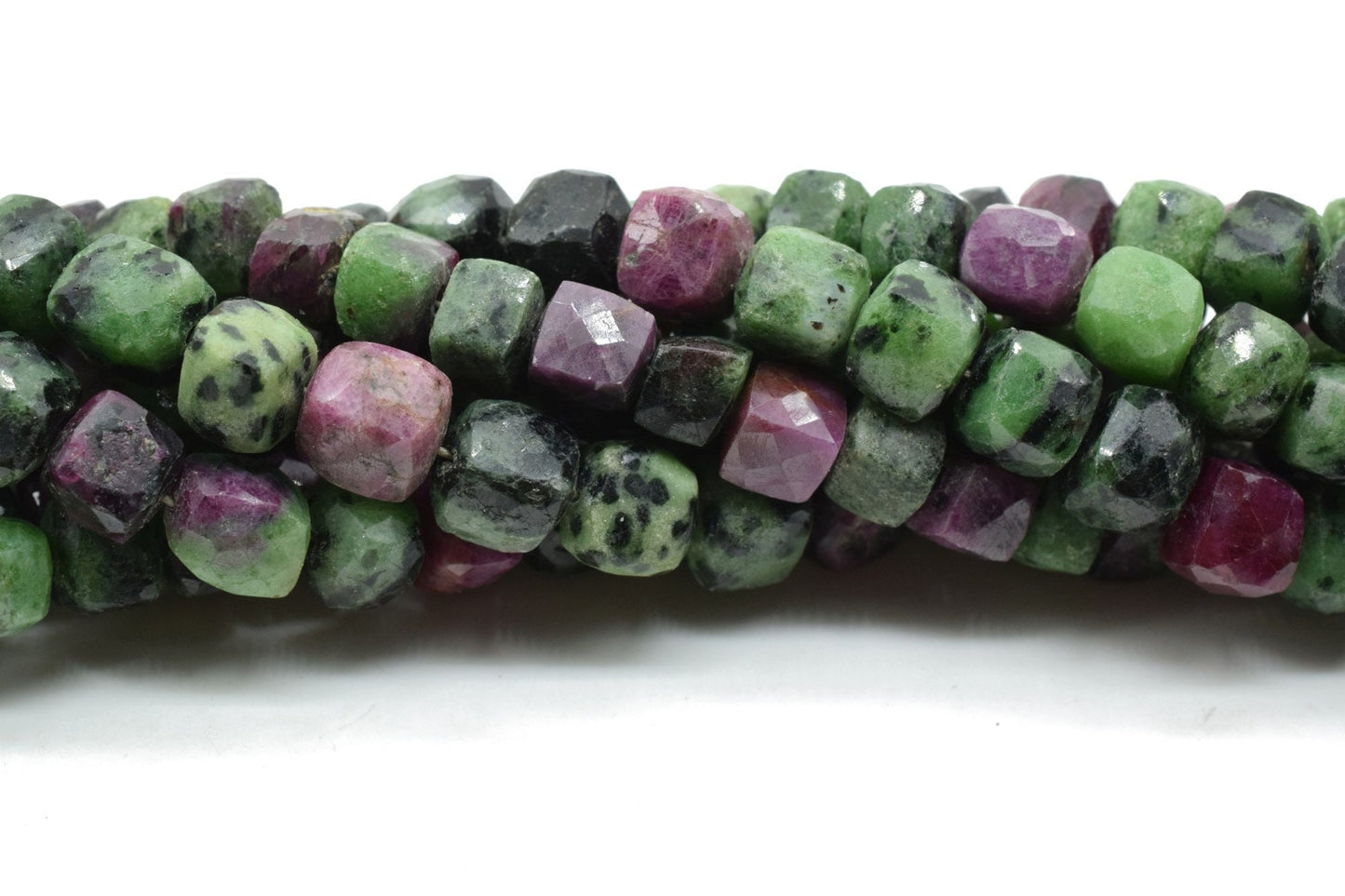 Ruby Zoisite 7 to 8mm faceted Cube Beads,Ruby Zoisite Box Bead,Ruby Zoisite briolette,Ruby Zoisite Eye 3D Cube Box 8" strand,jewelry beads