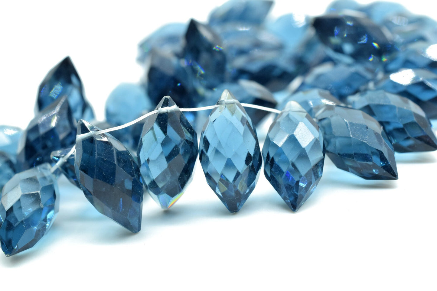 Natural Kyanite 7x14mm dew drope faceted beads,Kyanite Briolettes,AAA Quality Drops,Kyanite Dew Drop,Faceted Dew Drop,Dew Drop Briolettes