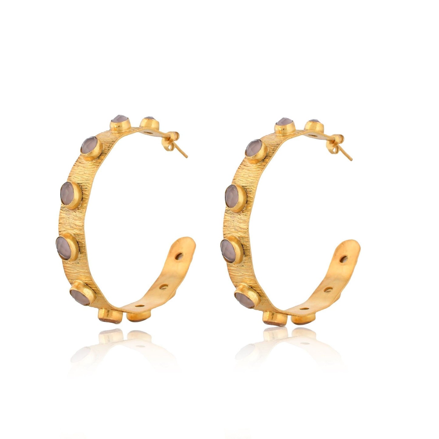 Natural Gemstone Rose Quartz Earring/Handmade Jewelry/Gold Plated Earring/Bridal Earring/Women Earring/Statement Earring/Women Earring/Gift