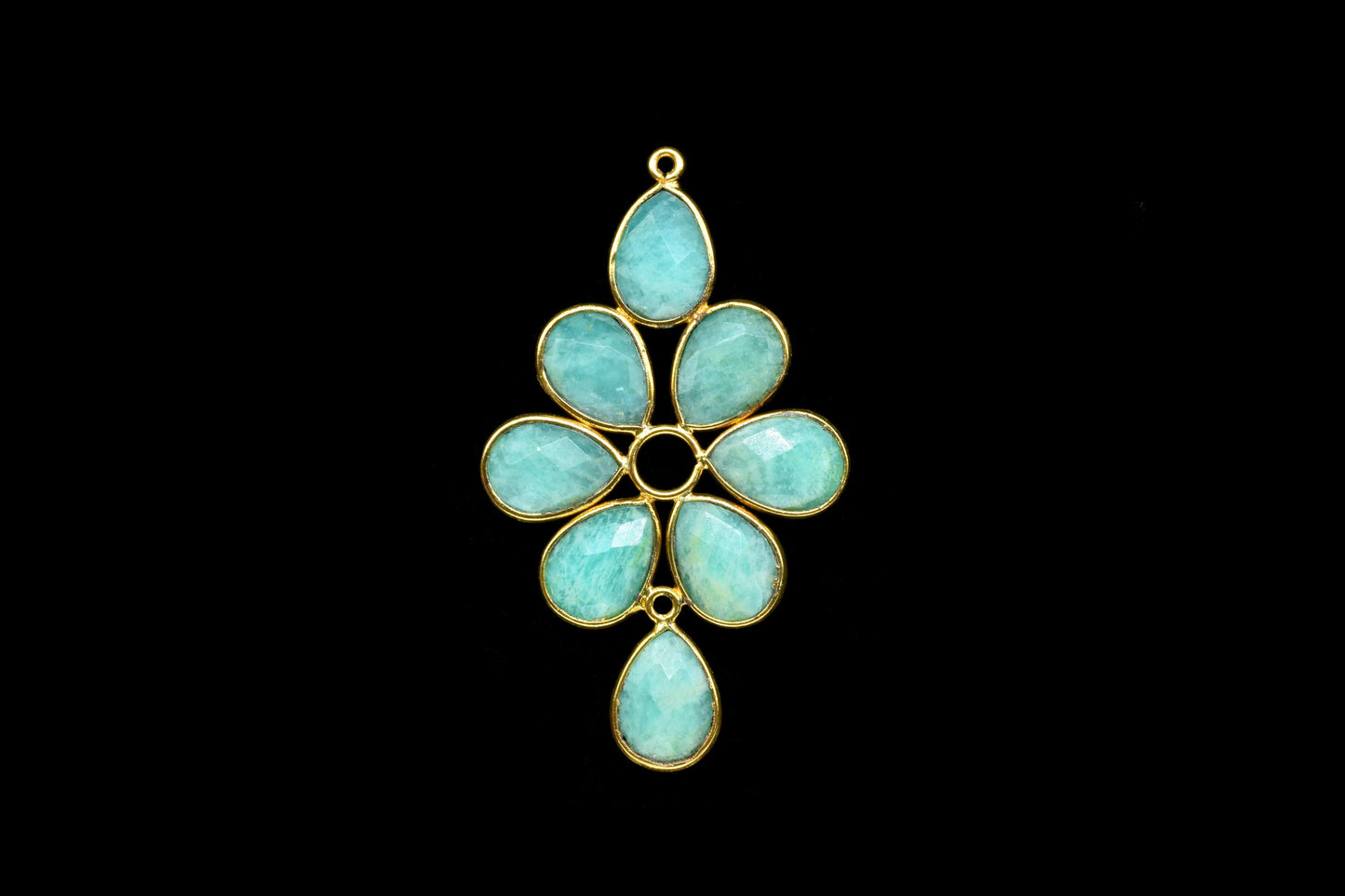 Natural Stone Bezel Pendants,Gemstone Flower Pendant,Craft Supplies,Handmade Beads Jewelry,Components Earring Connectors,Station Bezel Link