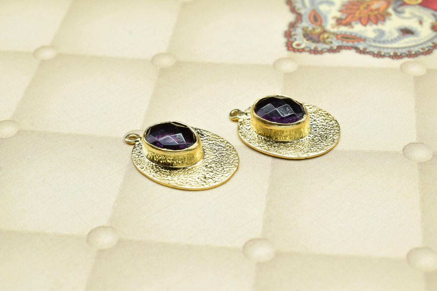 Amethyst Oval Pendant,Gemstone Charm Pendant,link pendant Supply,Handmade Pendant jewelry Gift For Her,Finding Oval Components,Matt Earrings