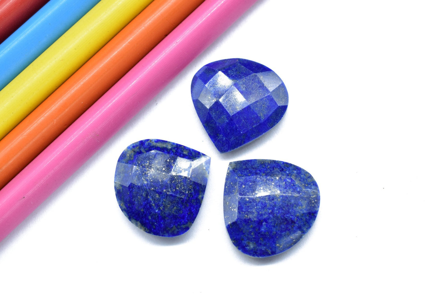 Lapis Lazuli 20mm Faceted Heart Shape Briolette,Lapis Lazuli Faceted Briolette,Gemstone Briolette,Lapis Heart Shape Briolette Jewelry