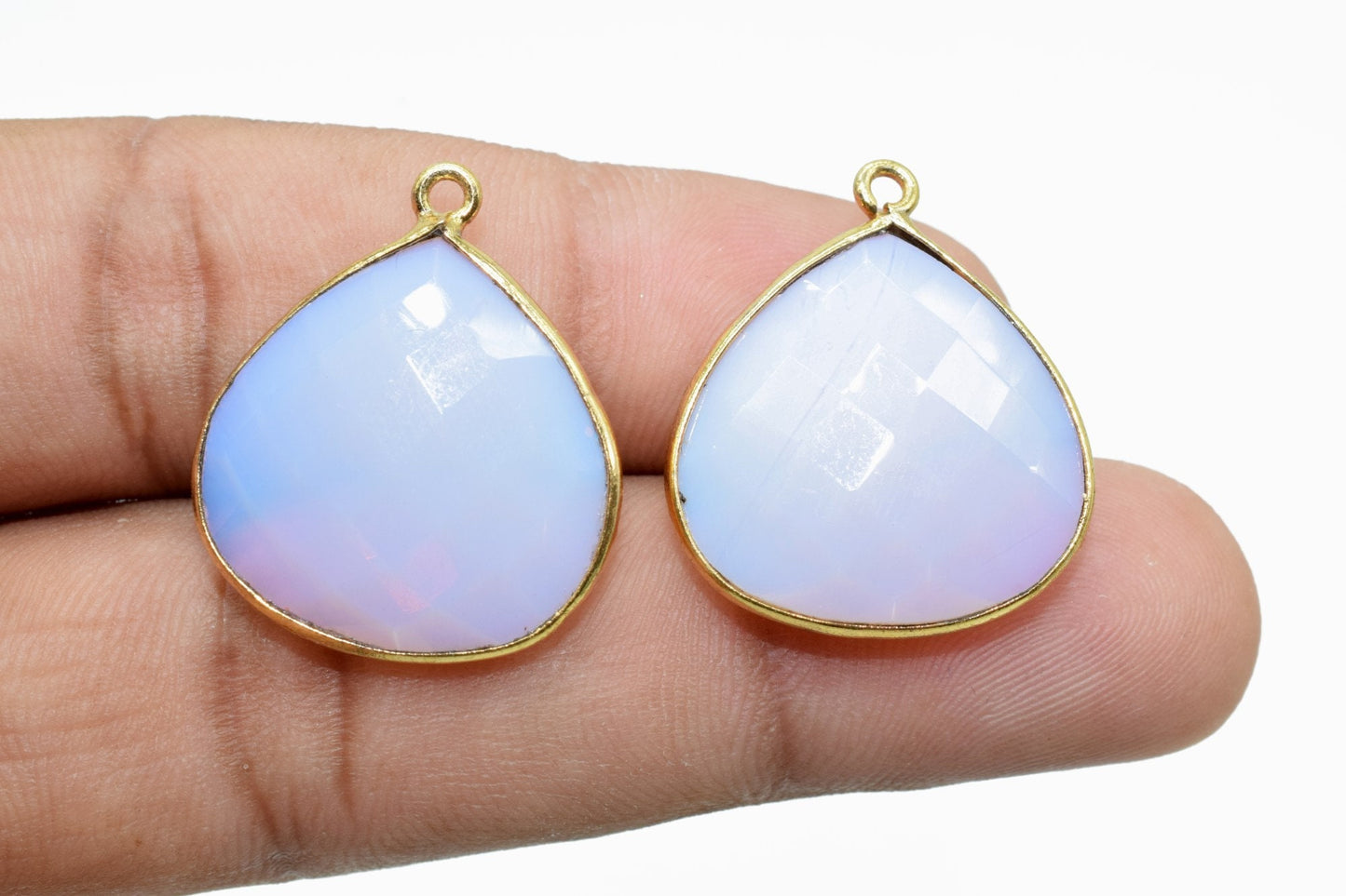 Pink Opal 20mm Heart Shape Charm,Pink Opal Pendant,heart Pendant,Faceted Pink Opal,Gemstone Charm,Gemstone Pendant,Pink Opal Charms & bezels