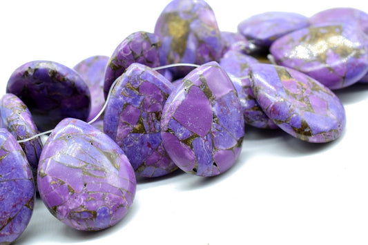 Purple COPPER Turquoise 18x23mm Smooth Pear Shape Briolettes,18x23mm Smooth Plain Pear Shape Briolettes,Calibrated Gemstones,Pear Shape bead