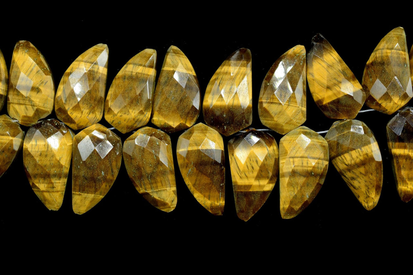 Tiger Eye 10x20mm Horn shape faceted beads,Tiger Eye Fancy Cut Shape Beads,Handmade Gemstone Beads,Tiger Eye Faceted beads,Shark Tooth beads