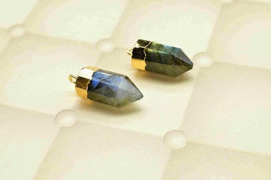 Labradorite Pointed Pendant,Pencil Connector,Gold Vermeil Point Pendants,Statement Pendant,Gemstone Pendant,Handmade pendant Jewelry,Gift