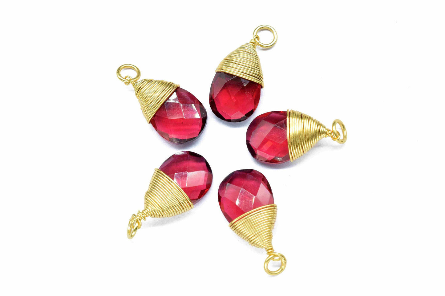Pink Tourmaline Faceted Connector, Loop Connector, Teardrop Pendant Jewelry,Gemstone Wire Wrapped Pendant,Wire Wrapped Necklace Jewelry,Gift