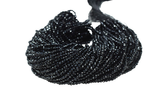 Black Onyx Faceted Beads/Beads Strand/Jewerly Making Beads/2mm Black Onyx Beads Strand/Loose Beads/Rondelle Beads/Full Strand Beads/Gift