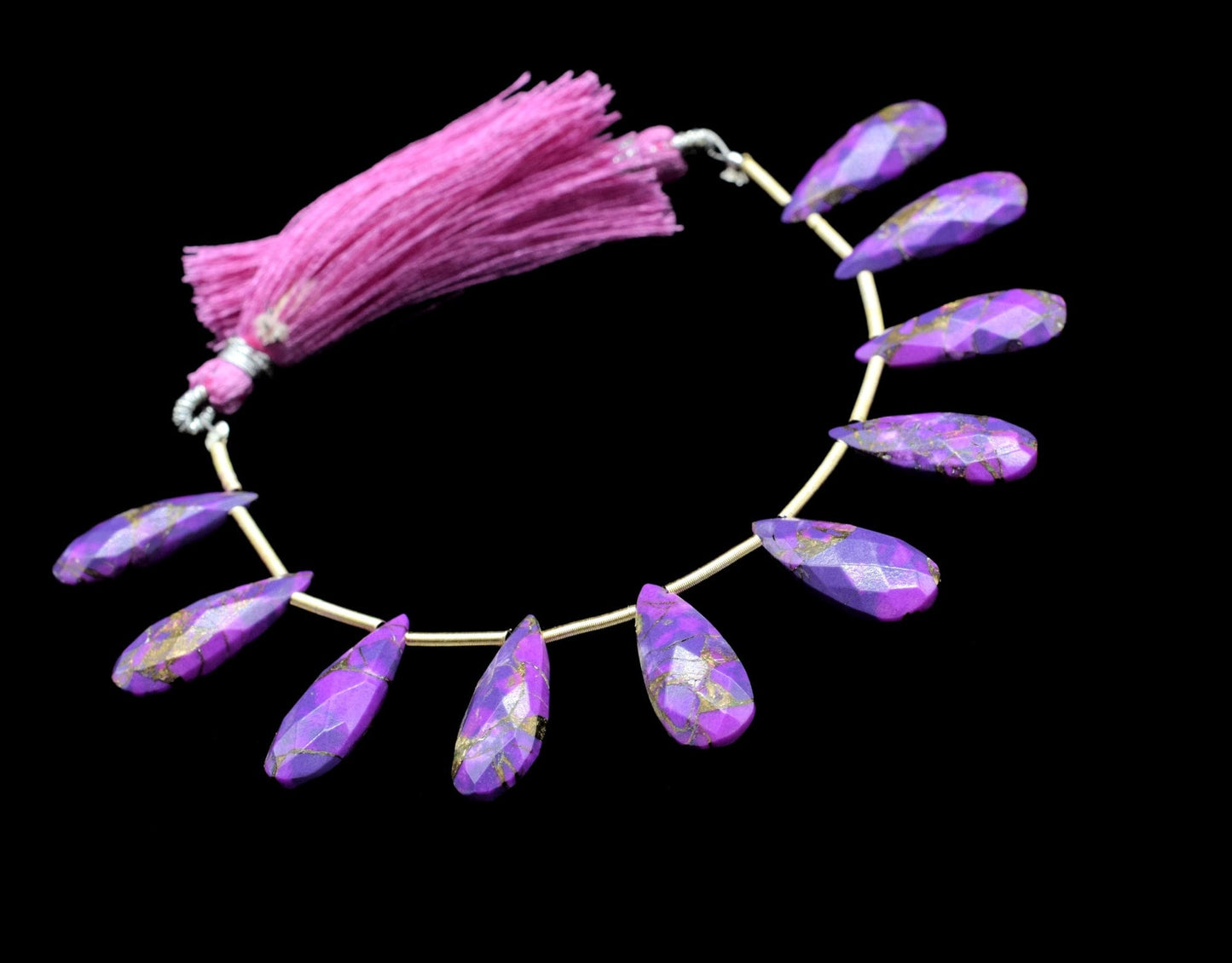 Purple Copper Turquoise Faceted Briolette,Gemstone Teardrop Bead,Purple Turquoise Teardrop,Jewelry Making Supplies,Copper Turquoise jewelry,