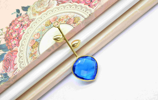 Blue Topaz Single Bail Pendant , Blue Topaz Charms ,Heart Shape Charms , Genuine Gemstone Charms , Gemstone Connectors , Summer Collection