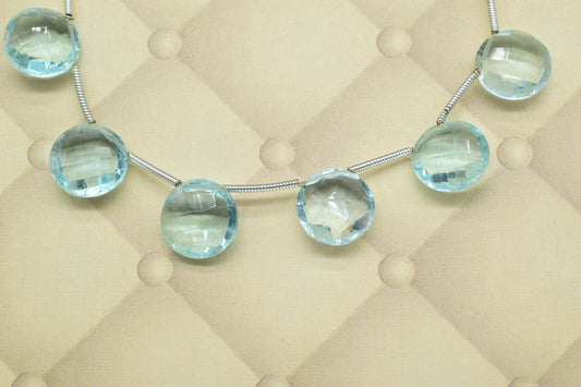 sky Topaz coin Faceted Beads,sky Topaz 12mm coin Briolettes,sky Topaz round Beads,12mm coin Briolettes Beads,wholesale beads,gemstone,craft