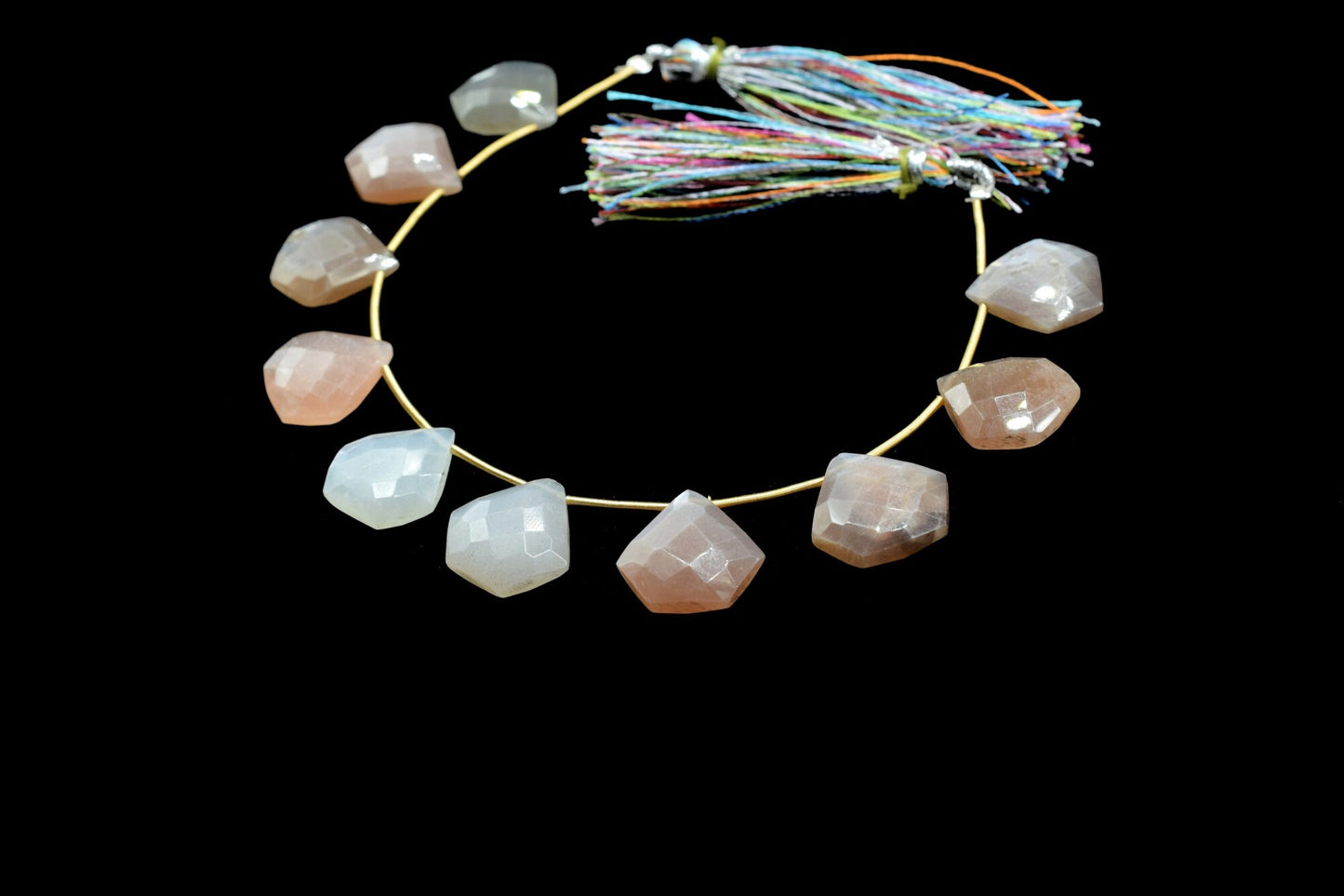 10 Pieces Strand Multi Moonstone Diamond shape Briolettes,Multi Moonstone Briolette,Sold By Strand,Multi Moonstone diamond briolettes,Jewels