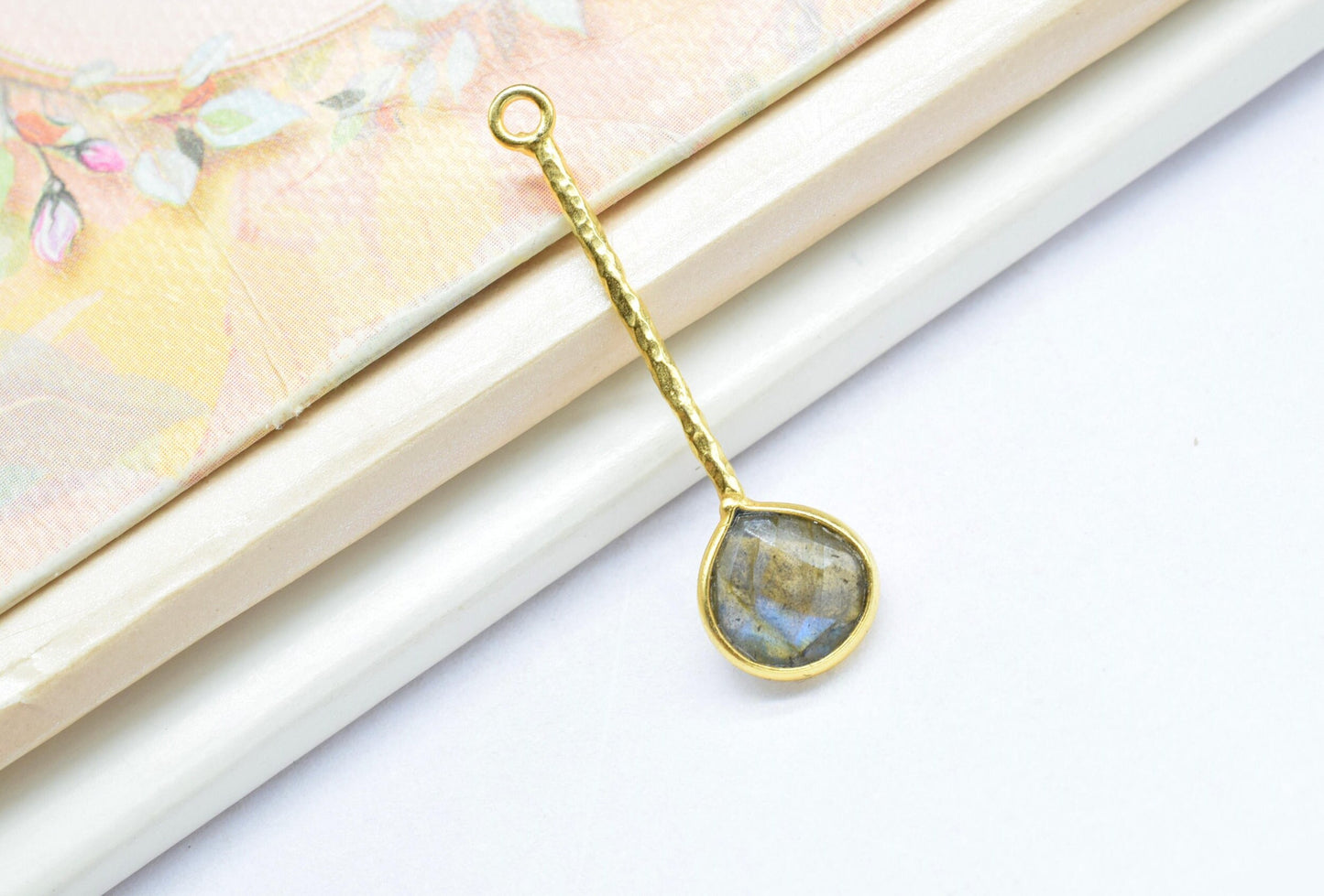 Flashy Labradorite Pendant/Gemstone Component/Faceted Labradorite Single Bail Charm/Necklace Pendant/Heart Shape Charm/Wholesale Supply