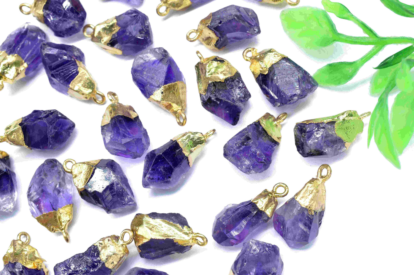 Amethyst Rough Stone Pendant Jewelry,Gold Plating Natural Druzy Amethyst Rough Stone Pendant, Amethyst Gemstone Pendant Birthstone Necklace