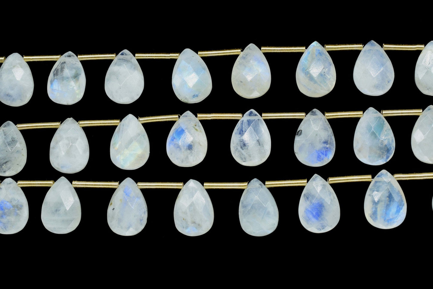 Rainbow Moonstone Faceted 9x13mm Teardrop Briolettes,Gemstone Teardrop, Moonstone Strands,Jewelry Making Supplies,Moonstone Teardrop Jewelry