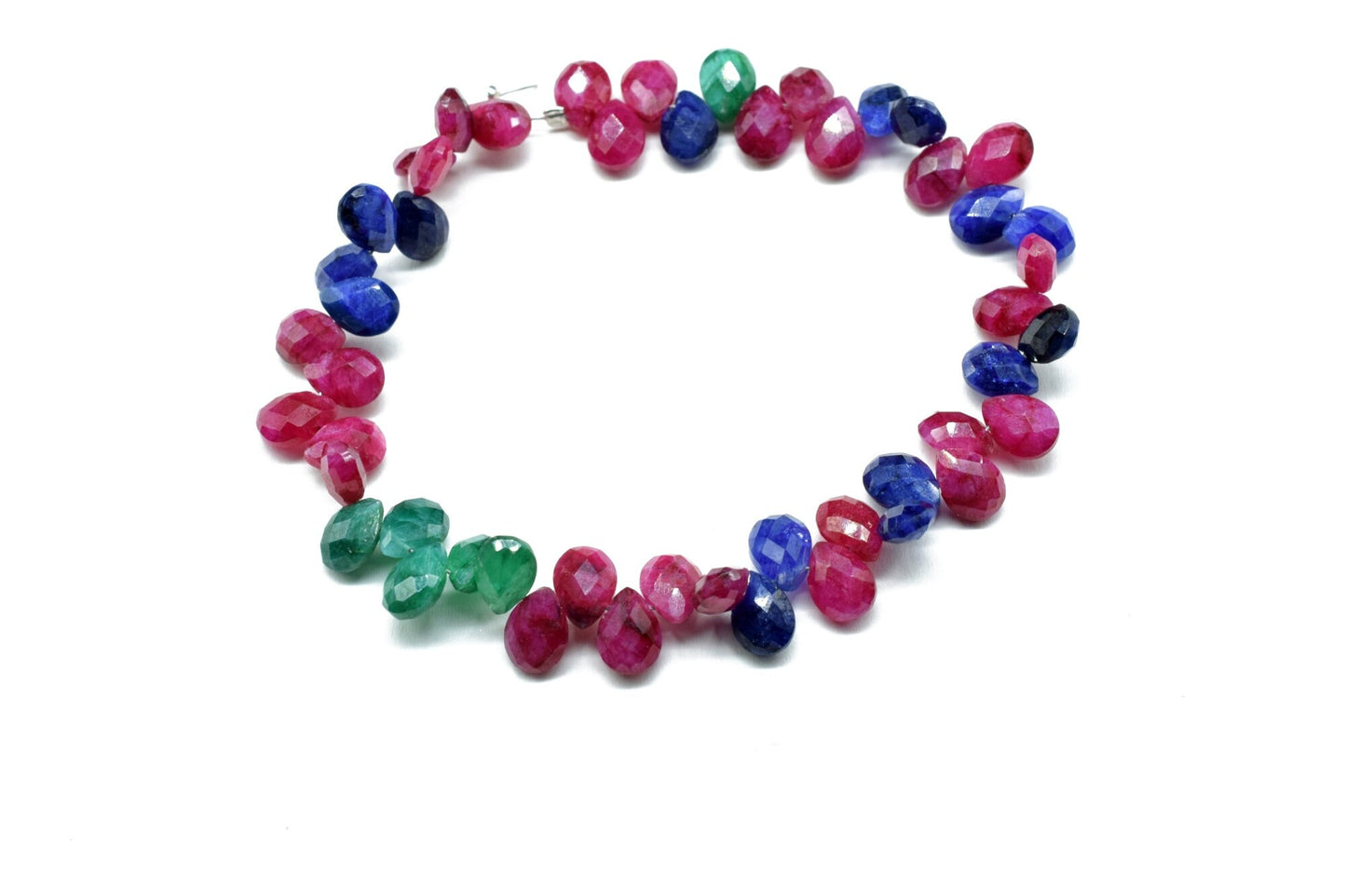 Multi Precious stones Faceted Pear Shape Beads Strand,6x8mm Teardrop Emerald Faceted Beads,Sapphire pear shape Strand,Ruby Faceted Briolette