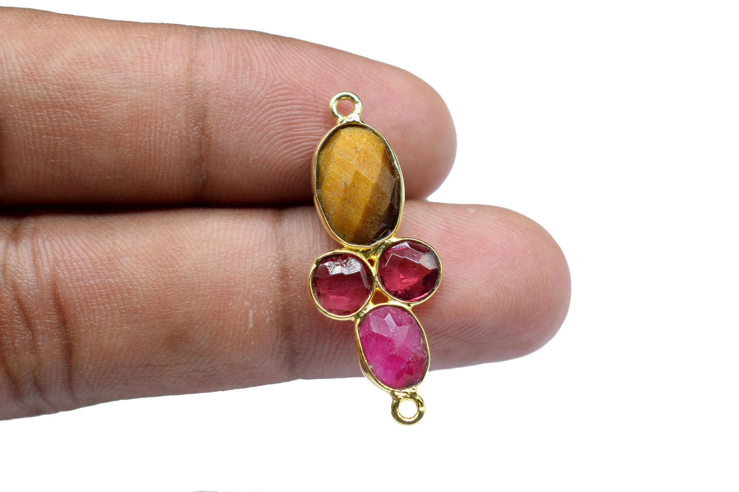 Ruby Gemstone Component/Earring Components/Citrine Earring Component/Gemstone Pendant/Jewelery Making Supplies/Dangle Earring Component