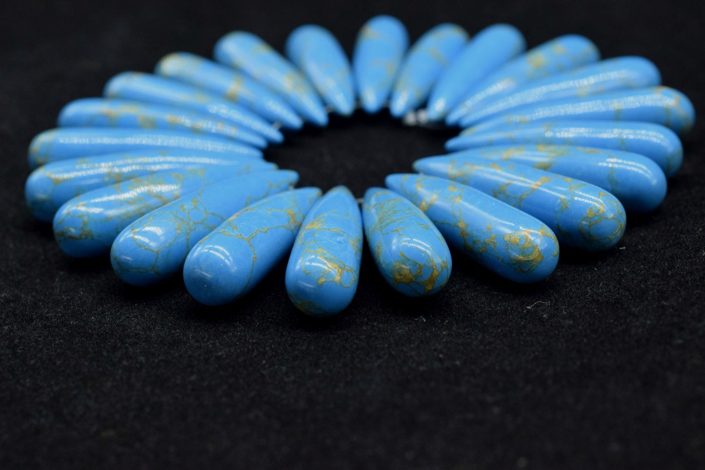 Copper Turquoise Long drop 8x30mm smooth Briolettes,Top Drilled Gemstone Teardrops,Turquoise Teardrop Beads For Jewelry Making Supplies