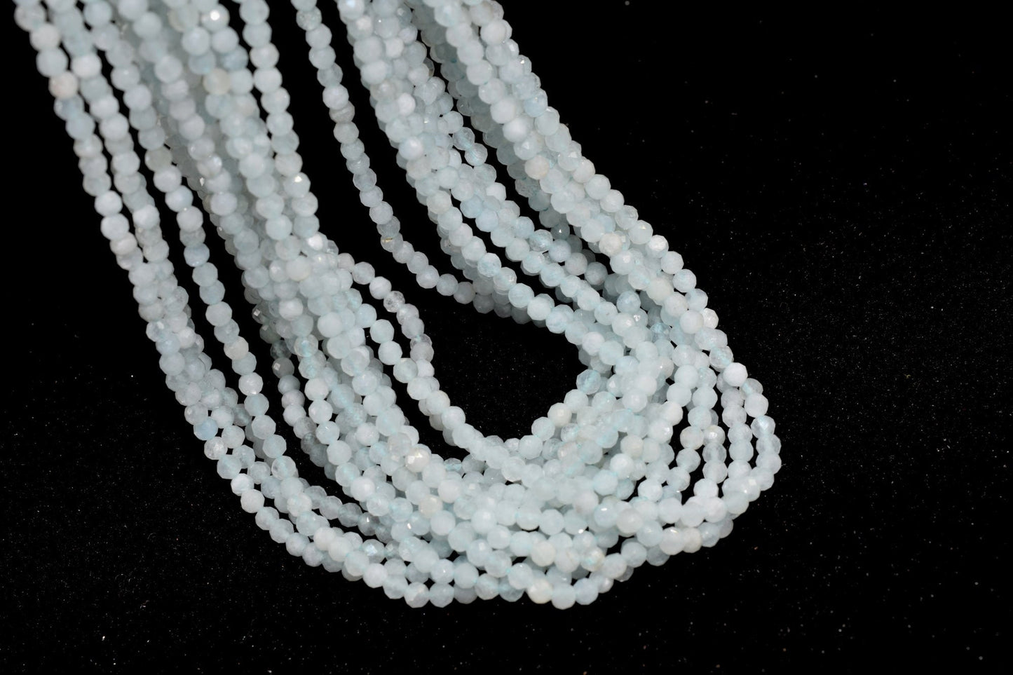 3mm Aquamarine Rondelle Beads,Milky Faceted beads,Necklace Jewelry Making,Crafts,AAA Quality Gemstone Beads,Loose Faceted beads,13'' strand