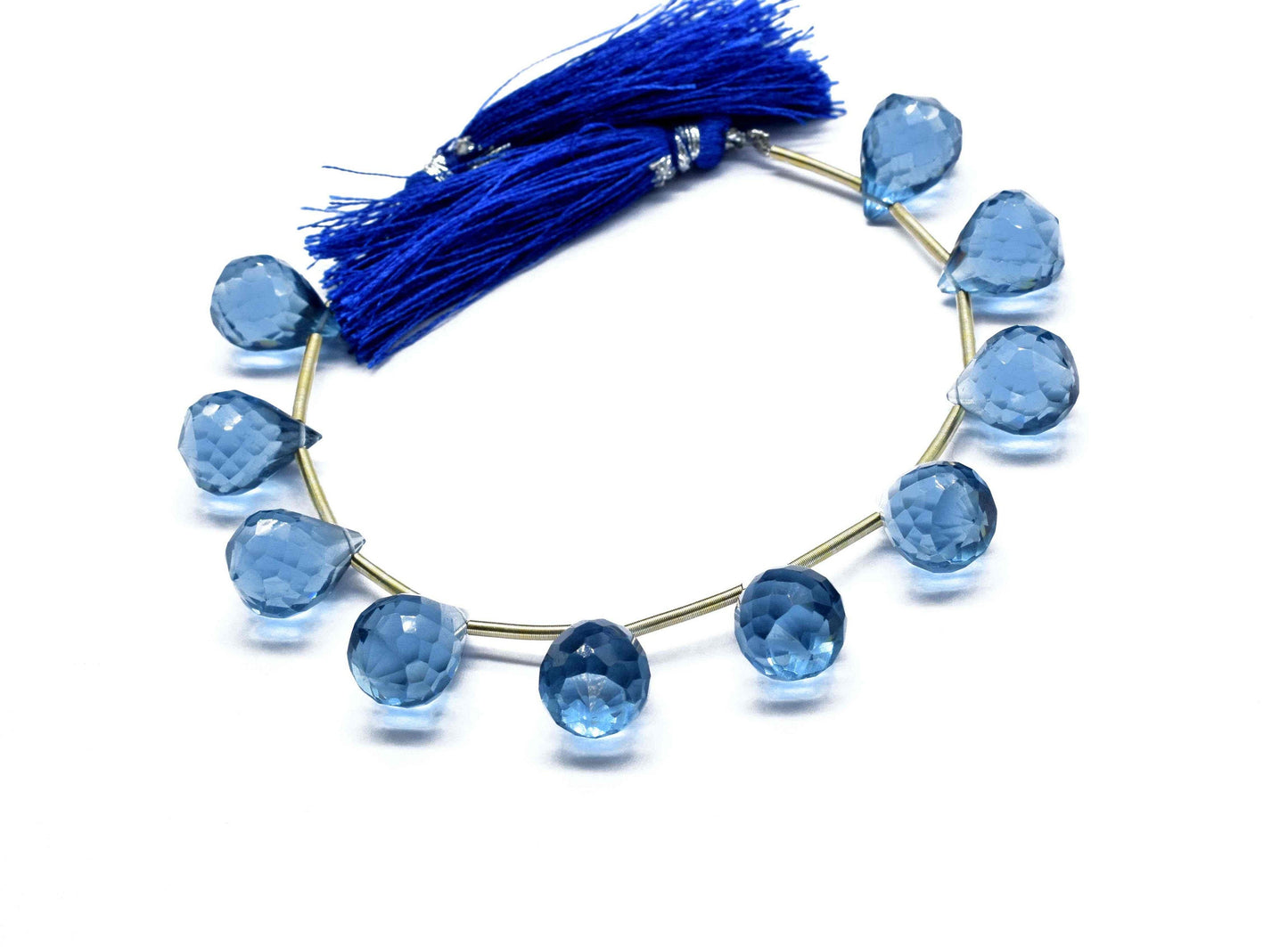 London Blue Topaz Teardrop Shape Briolette,10x14mm Drop Beads,AAA Quality Briolette,Topaz Briolette,Topaz Briolette Jewelry,Gemstone Bead