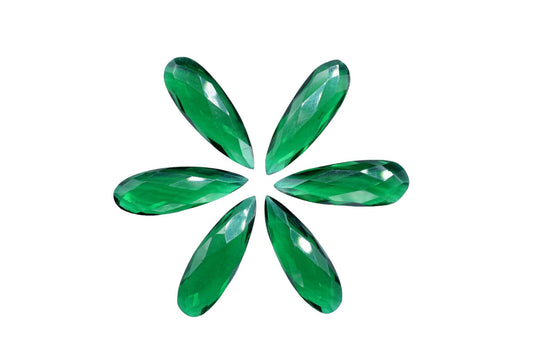 Matched Pairs,Emerald Green Hydro Quartz Faceted 10X30mm Pear Shape Briolettes,Emerald Faceted Teardrop Gemstone,Emerald Teardrop Briolettes