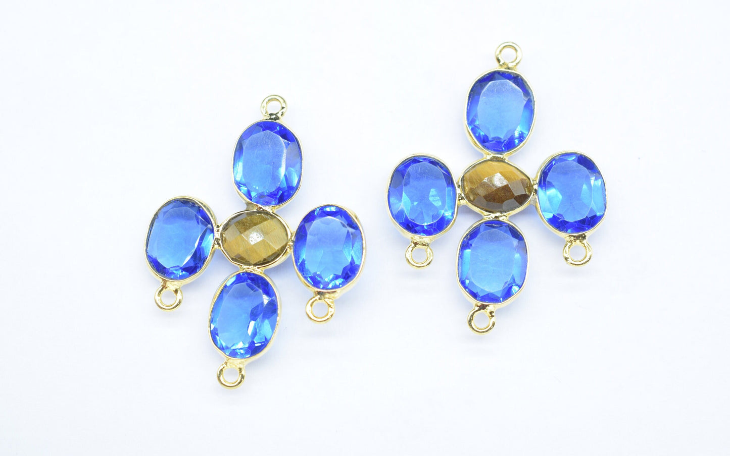 Blue Topaz Gemstone Component/Blue Topaz Faceted Cut Stone/Earring Component/Gemstone Pendant/Jewelry Making/Dangle Earring/Wholesale Supply