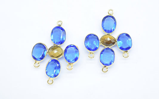 Blue Topaz Gemstone Component/Blue Topaz Faceted Cut Stone/Earring Component/Gemstone Pendant/Jewelry Making/Dangle Earring/Wholesale Supply