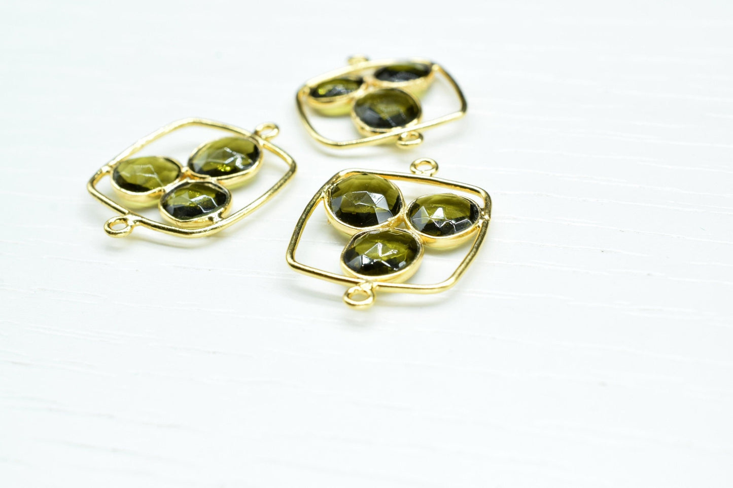 Green Tourmaline Quartz Dangle Earring Component,Green Tourmaline Quartz Beaded Earring Connector,Tourmaline Gemstone Component Jewelry,Gift