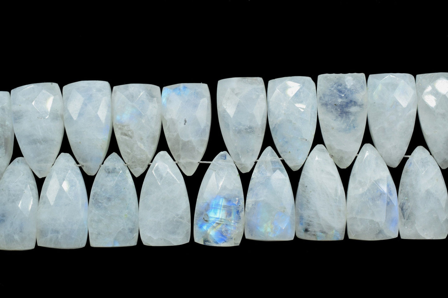 Rainbow Moonstone long Triangle beads,8x16mmTrillion Faceted Beads, pyramid shape beads,Fancy shape Briolettes,moonstone jewelry beads