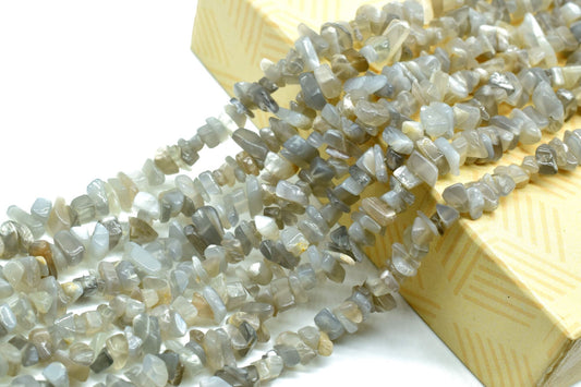 Grey Moonstone Chip Beads Strand,Genuine Natural Grey Moonstone Loose Beads Grade AA Pebble Chips Shape,Grey Moonstone chips pebble loose