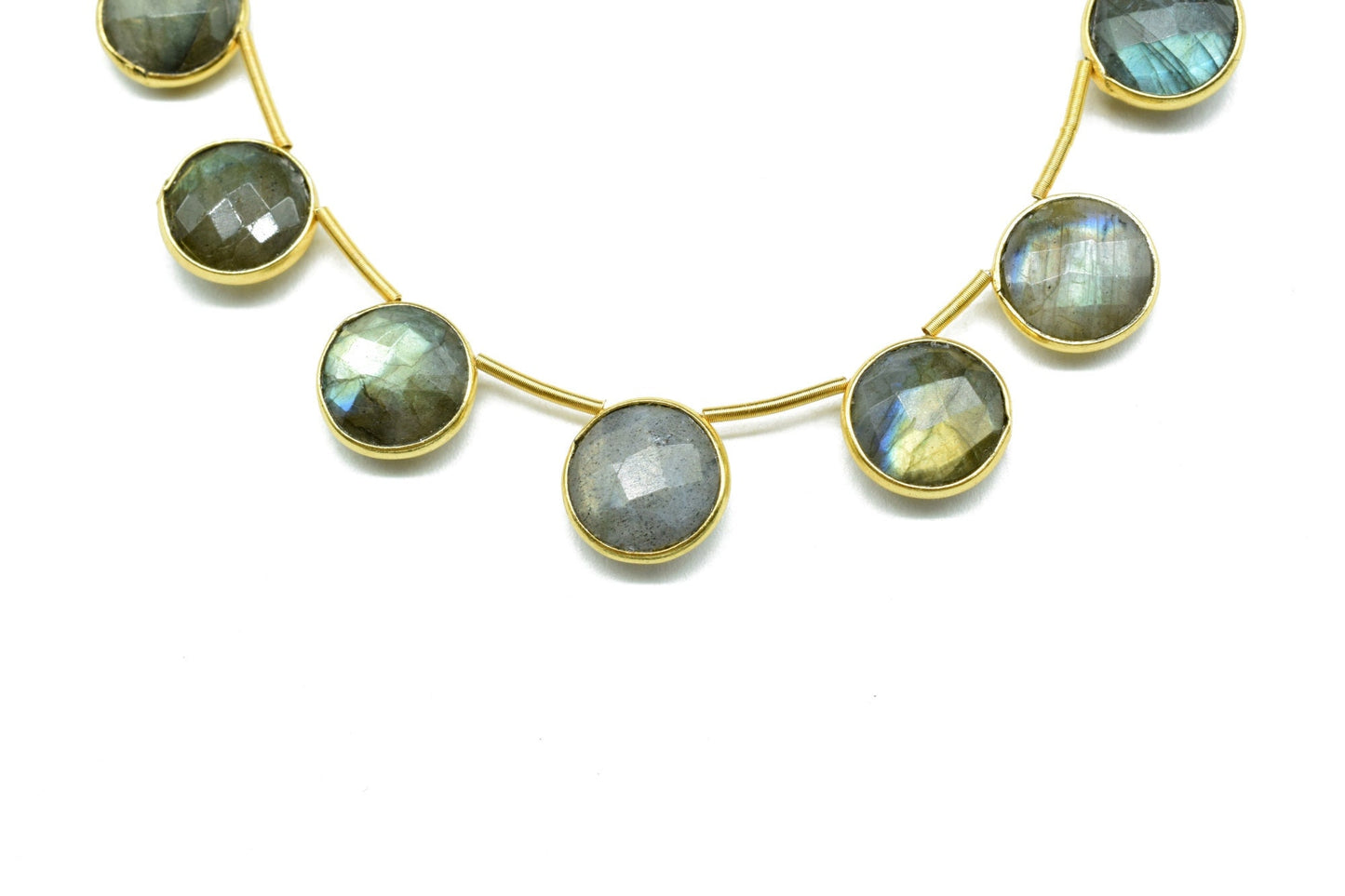 Labradorite 10mm Faceted Round Shape charms strand,Labradorite Brass drilled charms,v Round drill pendant,Labradorite strand