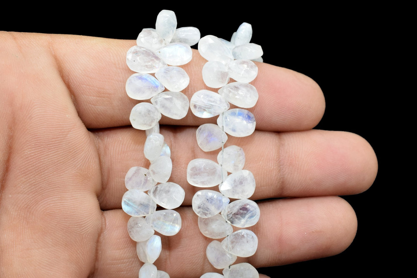 Moonstone pear Shape beads,Rainbow Moonstone Briolette,6x8mm teardrop faceted ,AAA Quality Briolette,9''pear shape strand,teardrop faceted